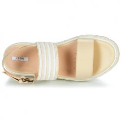 Chaussures Femme Sandales et Nu-pieds Geox LEELU Beige -Sandales Soldes Boutique 19709179 500 F