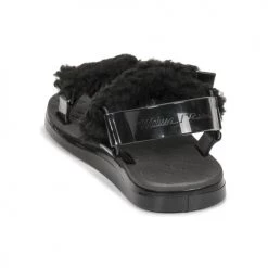 Chaussures Femme Sandales et Nu-pieds Melissa MELISSA PAPETTE FLUFFY RIDER AD Noir -Sandales Soldes Boutique 19984261 500 E