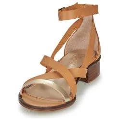 Chaussures Femme Sandales et Nu-pieds Casual Attitude COUTIL Camel / Or -Sandales Soldes Boutique 20335701 500 C