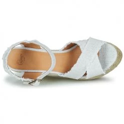 Chaussures Femme Sandales et Nu-pieds Castaner BROMELIA Blanc / Doré -Sandales Soldes Boutique 21097165 500 F
