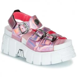 Chaussures Femme Sandales et Nu-pieds New Rock DISCO HOLO Rose irisé