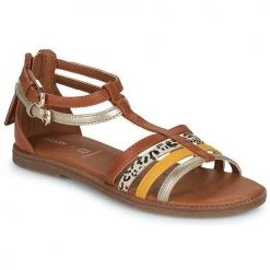 Chaussures Fille Sandales et Nu-pieds Geox J SANDAL KARLY GIRL Marron / Doré