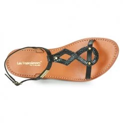 Chaussures Femme Sandales et Nu-pieds Les Tropéziennes par M Belarbi HAMSO Noir / serpent -Sandales Soldes Boutique 21134901 500 F