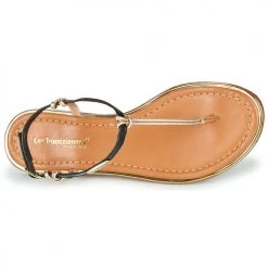Chaussures Femme Sandales et Nu-pieds Les Tropéziennes par M Belarbi HOCLEO Noir / Or -Sandales Soldes Boutique 21134923 500 F