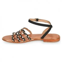 Chaussures Femme Sandales et Nu-pieds Les Tropéziennes par M Belarbi HOMAYA Noir / Or -Sandales Soldes Boutique 21134926 500 D