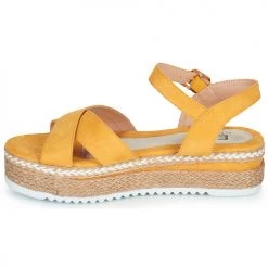 Chaussures Femme Sandales et Nu-pieds Elue par nous LEMILIO Jaune -Sandales Soldes Boutique 21135047 500 D