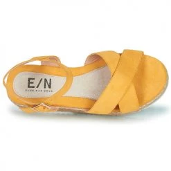 Chaussures Femme Sandales et Nu-pieds Elue par nous LEMILIO Jaune -Sandales Soldes Boutique 21135047 500 F