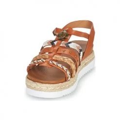 Chaussures Femme Sandales et Nu-pieds Elue par nous LEPRINCE Camel -Sandales Soldes Boutique 21135053 500 C
