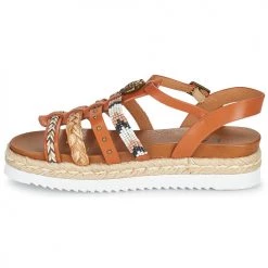 Chaussures Femme Sandales et Nu-pieds Elue par nous LEPRINCE Camel -Sandales Soldes Boutique 21135053 500 D