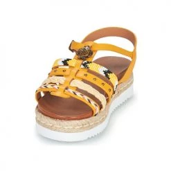 Chaussures Femme Sandales et Nu-pieds Elue par nous LEPRINCE Jaune -Sandales Soldes Boutique 21135054 500 C