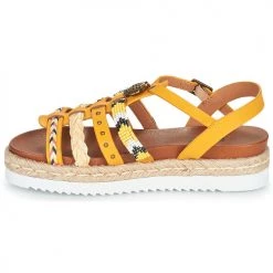 Chaussures Femme Sandales et Nu-pieds Elue par nous LEPRINCE Jaune -Sandales Soldes Boutique 21135054 500 D