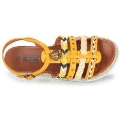 Chaussures Femme Sandales et Nu-pieds Elue par nous LEPRINCE Jaune -Sandales Soldes Boutique 21135054 500 F