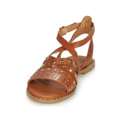 Chaussures Femme Sandales et Nu-pieds Elue par nous LESCOT Camel -Sandales Soldes Boutique 21135055 500 C