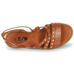 Chaussures Femme Sandales et Nu-pieds Elue par nous LESCOT Camel -Sandales Soldes Boutique 21135055 500 F