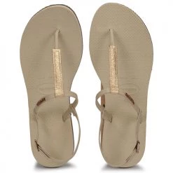 Chaussures Femme Sandales et Nu-pieds Havaianas YOU RIO Beige / Doré -Sandales Soldes Boutique 21189488 500 F