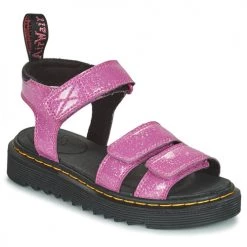 Chaussures Fille Sandales et Nu-pieds Dr. Martens KLAIRE J DARK PINK COSMIC GLITTER Rose