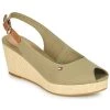 Chaussures Femme Sandales et Nu-pieds Tommy Hilfiger ICONIC ELBA SLING BACK WEDGE Kaki