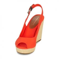 Chaussures Femme Sandales et Nu-pieds Tommy Hilfiger ICONIC ELENA SLING BACK WEDGE Orange -Sandales Soldes Boutique 21189983 500 C