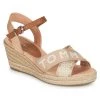 Chaussures Femme Sandales et Nu-pieds Tommy Hilfiger TOMMY WEBBING LOW WEDGE SANDAL Beige