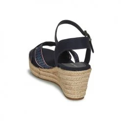 Chaussures Femme Sandales et Nu-pieds Tommy Hilfiger TOMMY WEBBING LOW WEDGE SANDAL Bleu -Sandales Soldes Boutique 21189987 500 E