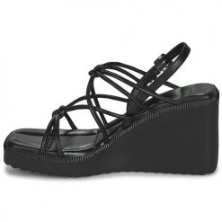 Chaussures Femme Sandales et Nu-pieds Bronx NEW-WANDA Noir -Sandales Soldes Boutique 21191045 500 D