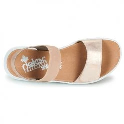 Chaussures Femme Sandales et Nu-pieds Rieker AQALTA Bronze -Sandales Soldes Boutique 21191383 500 F