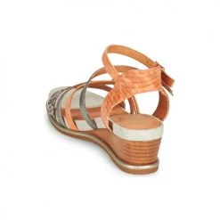 Chaussures Femme Sandales et Nu-pieds Mam'Zelle NAGA Argenté / Orange -Sandales Soldes Boutique 21200056 500 E