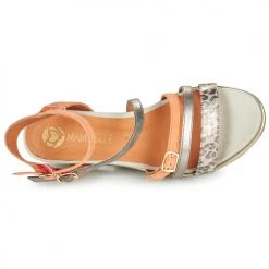 Chaussures Femme Sandales et Nu-pieds Mam'Zelle NAGA Argenté / Orange -Sandales Soldes Boutique 21200056 500 F