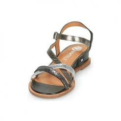 Chaussures Femme Sandales et Nu-pieds Mam'Zelle OLIM Noir / Etain -Sandales Soldes Boutique 21200059 500 C