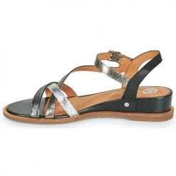 Chaussures Femme Sandales et Nu-pieds Mam'Zelle OLIM Noir / Etain -Sandales Soldes Boutique 21200059 500 D