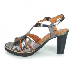 Chaussures Femme Sandales et Nu-pieds Mam'Zelle TIMBA Etain -Sandales Soldes Boutique 21200068 500 D