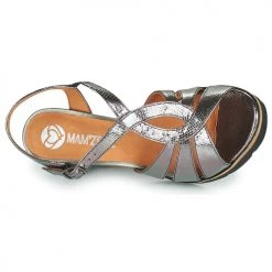 Chaussures Femme Sandales et Nu-pieds Mam'Zelle TIMBA Etain -Sandales Soldes Boutique 21200068 500 F