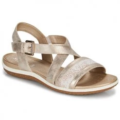 Chaussures Femme Sandales et Nu-pieds Geox D SANDAL VEGA Beige / Doré