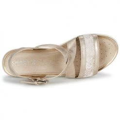 Chaussures Femme Sandales et Nu-pieds Geox D SANDAL VEGA Beige / Doré 11 Chaussures Femme Sandales et Nu-pieds Geox D SANDAL VEGA Beige / Doré -Sandales Soldes Boutique 21201125 500 F