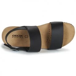 Chaussures Femme Sandales et Nu-pieds Geox D STHELLAE Noir -Sandales Soldes Boutique 21201126 500 F