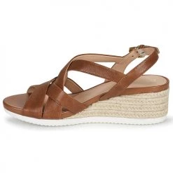 Chaussures Femme Sandales et Nu-pieds Geox D ISCHIA CORDA C Marron -Sandales Soldes Boutique 21201140 500 D