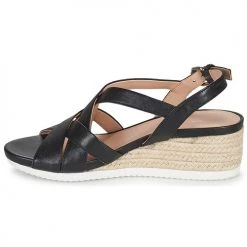 Chaussures Femme Sandales et Nu-pieds Geox D ISCHIA CORDA C Noir -Sandales Soldes Boutique 21201141 500 D