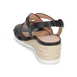 Chaussures Femme Sandales et Nu-pieds Geox D ISCHIA CORDA C Noir -Sandales Soldes Boutique 21201141 500 E