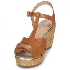 Chaussures Femme Sandales et Nu-pieds Geox D SOLEIL C Marron -Sandales Soldes Boutique 21201145 500 C