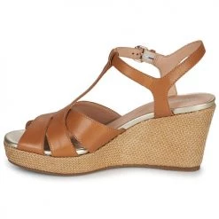 Chaussures Femme Sandales et Nu-pieds Geox D SOLEIL C Marron -Sandales Soldes Boutique 21201145 500 D