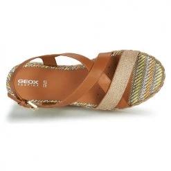 Chaussures Femme Sandales et Nu-pieds Geox D EOLIE D Marron -Sandales Soldes Boutique 21201178 500 F