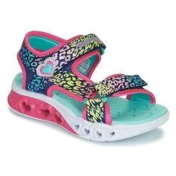Chaussures Fille Sandales et Nu-pieds Skechers FLUTTER HEARTS SANDAL Rose / Noir / Bleu