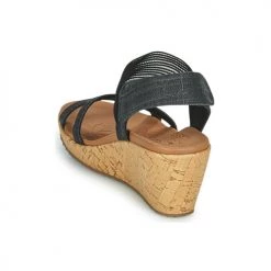 Chaussures Femme Sandales et Nu-pieds Skechers BEVERLEE Noir -Sandales Soldes Boutique 21201485 500 E
