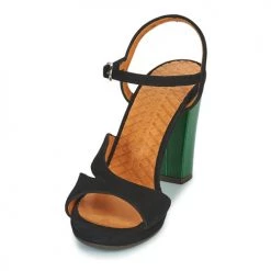 Chaussures Femme Sandales et Nu-pieds Chie Mihara ANZO Noir / Vert -Sandales Soldes Boutique 21246803 500 C