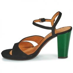 Chaussures Femme Sandales et Nu-pieds Chie Mihara ANZO Noir / Vert -Sandales Soldes Boutique 21246803 500 D