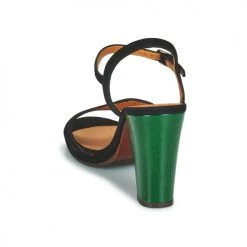 Chaussures Femme Sandales et Nu-pieds Chie Mihara ANZO Noir / Vert -Sandales Soldes Boutique 21246803 500 E