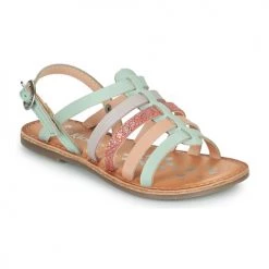 Chaussures Fille Sandales et Nu-pieds Kickers DIXON Vert / Rose
