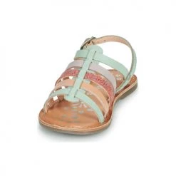 Chaussures Fille Sandales et Nu-pieds Kickers DIXON Vert / Rose -Sandales Soldes Boutique 21257169 500 C
