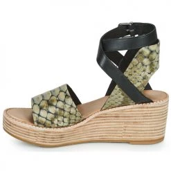 Chaussures Femme Sandales et Nu-pieds Regard DAVE V2 ZULU TAUPE Vert / Noir -Sandales Soldes Boutique 21271977 500 D