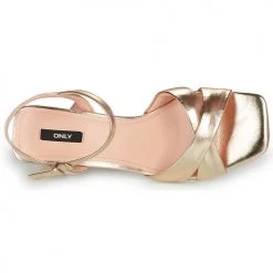 Chaussures Femme Sandales et Nu-pieds Only ONLAVA-1 Doré -Sandales Soldes Boutique 21317372 500 F